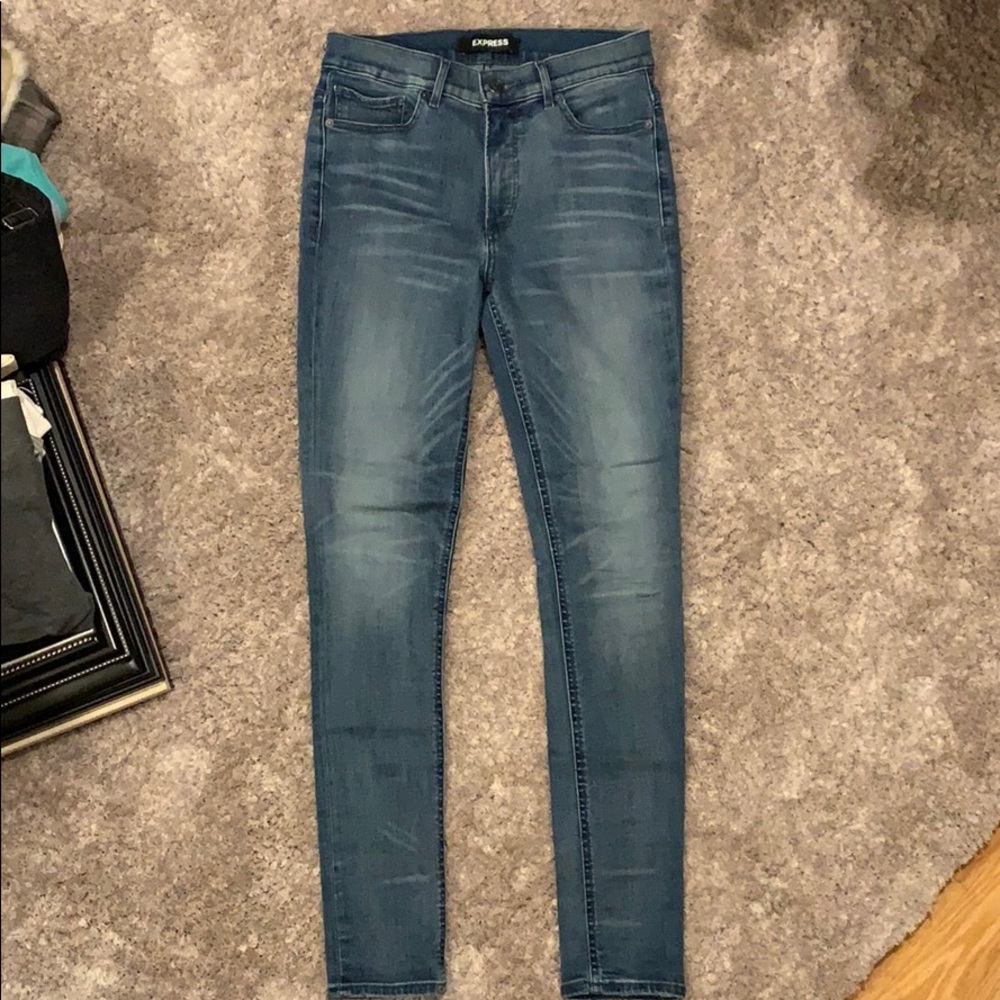 High rise skinny jeans